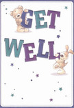 Radiating warmth and heartfelt cheer, this get well card beautifully captures the neighbourly essence of St Albans. Against a softly glowing background-evocative of an early spring morning along the River Ver-two charming friends, a lovable teddy bear and a floppy-eared puppy, playfully support the arched letters of 'Get Well' in jubilant indigo and teal. Their rounded forms and gentle smiles exude hope, comfort, and a childlike sincerity, much like a visit from a caring friend bearing fresh blooms from Flowers St Albans. Scattered across the design are whimsical stars in shades of blue, purple, and aqua, twinkling as if to promise brighter days ahead. The tactile softness of their illustrated fur, the confident sweep of every letter, and the crisp, sunlit space come together to form an irresistible message of optimism. This card feels like a comforting embrace, thoughtfully crafted to support recovery and lighten any moment of difficulty for friends and families across the St Albans area.
